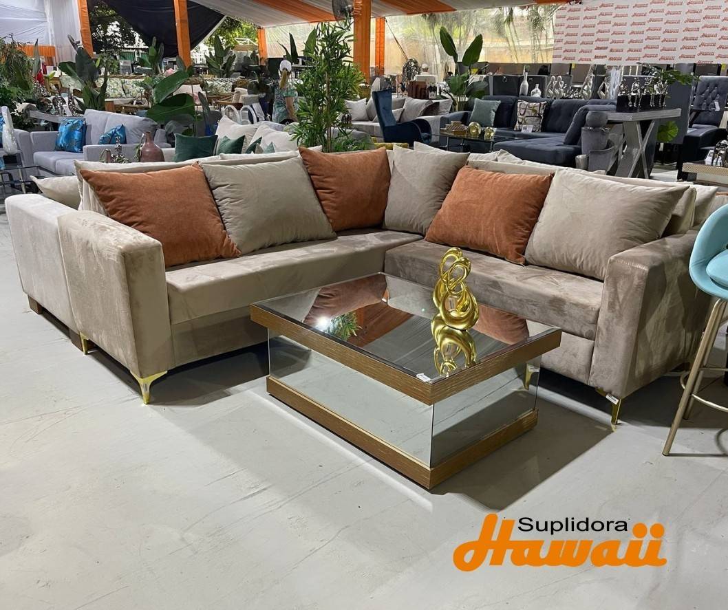 MUEBLE L MIKI TAPIZCREMA OSCURO 2PZS FI