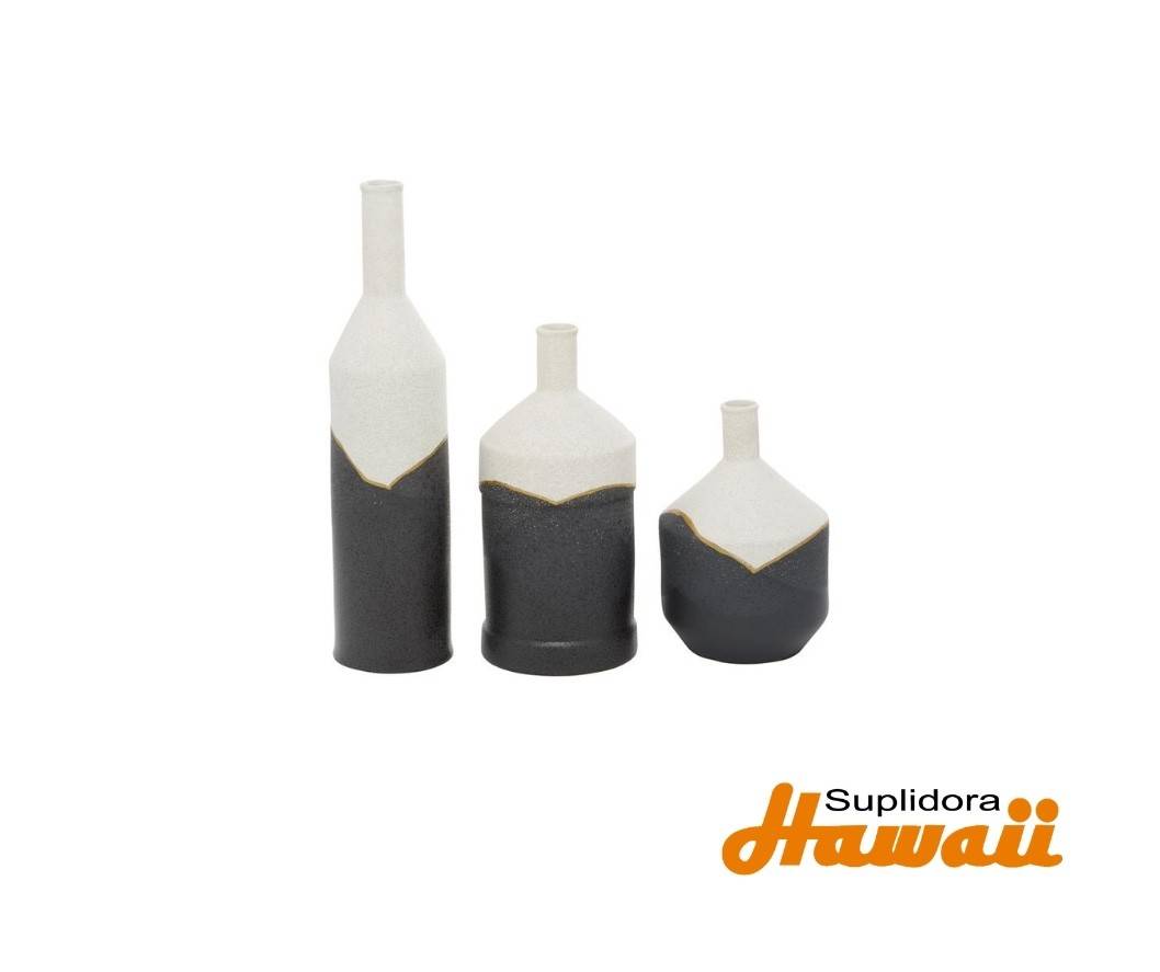 JARRONES CON MOPOLITAN S3 EN 29741 CERAMICA BLANCONEGRO 17 12 9H