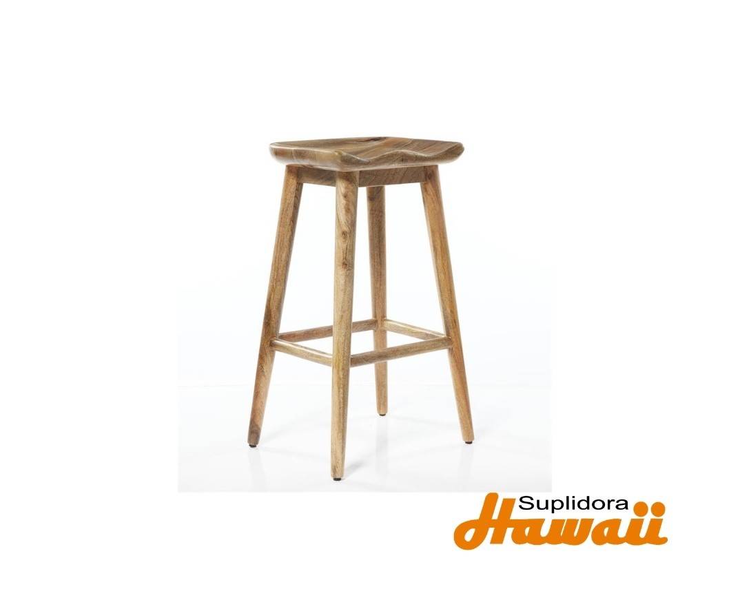 TABURETE DE BAR MADERA NATURAL 80609 17W 30H