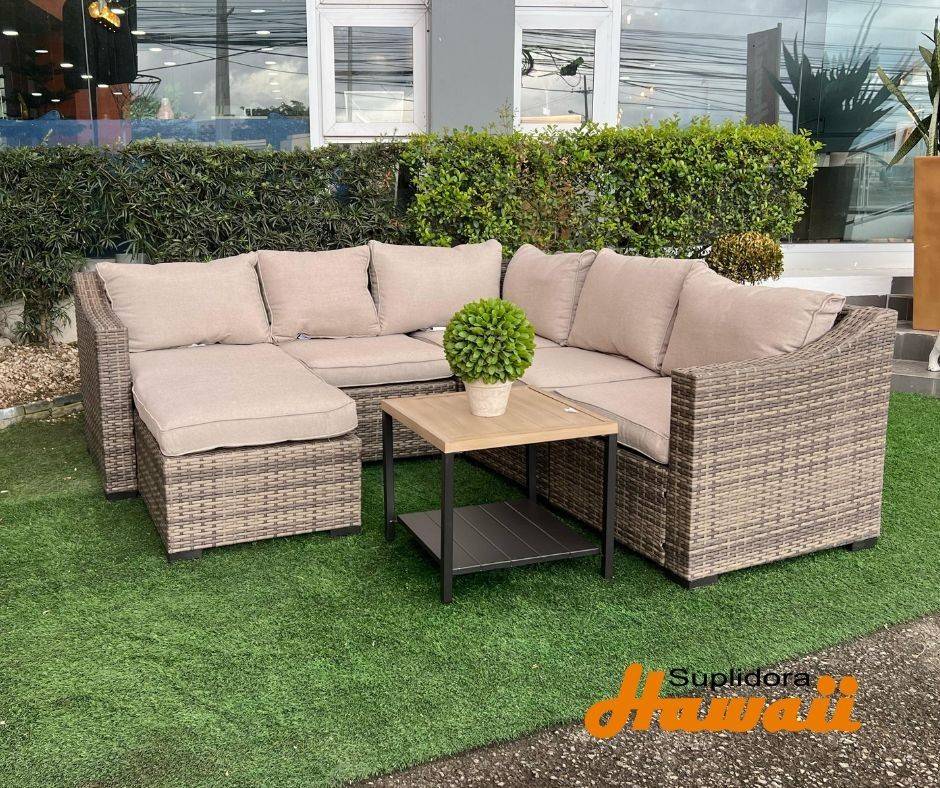 JUEGO TERRAZA CURVO CMESA PS-T831 MARRON CLARO