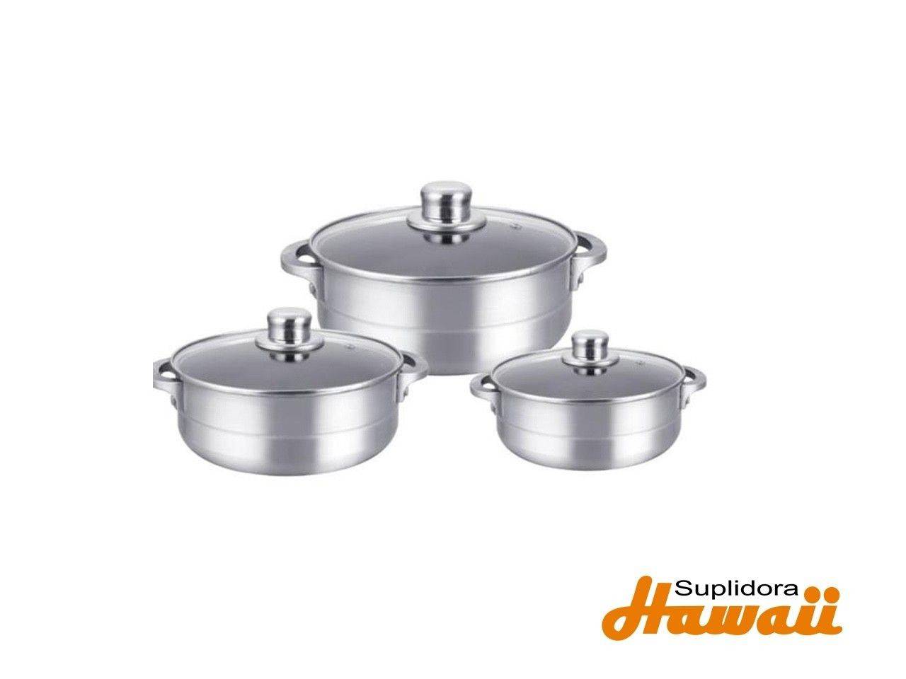 SET DE CALDERO MAXI CLASICO 6 PZAS TAPA DCRISTAL