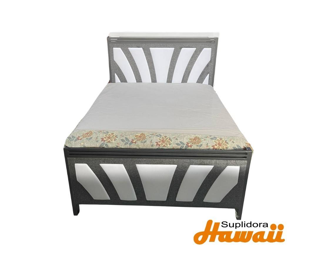 CAMA BAYAHIBE GRIS CON BLANCO 60 MM