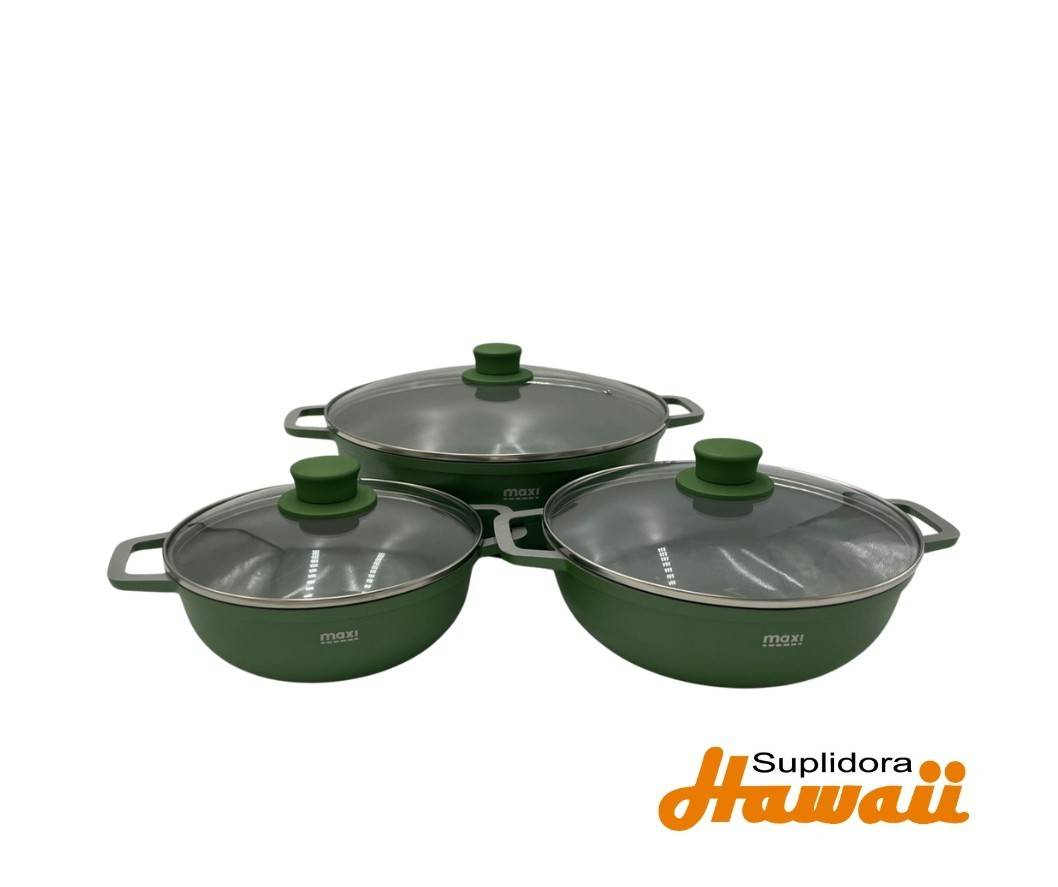 SET CALDERO MAXI DELUXE MA3-S9GRE 3PZ 202430 VERDE