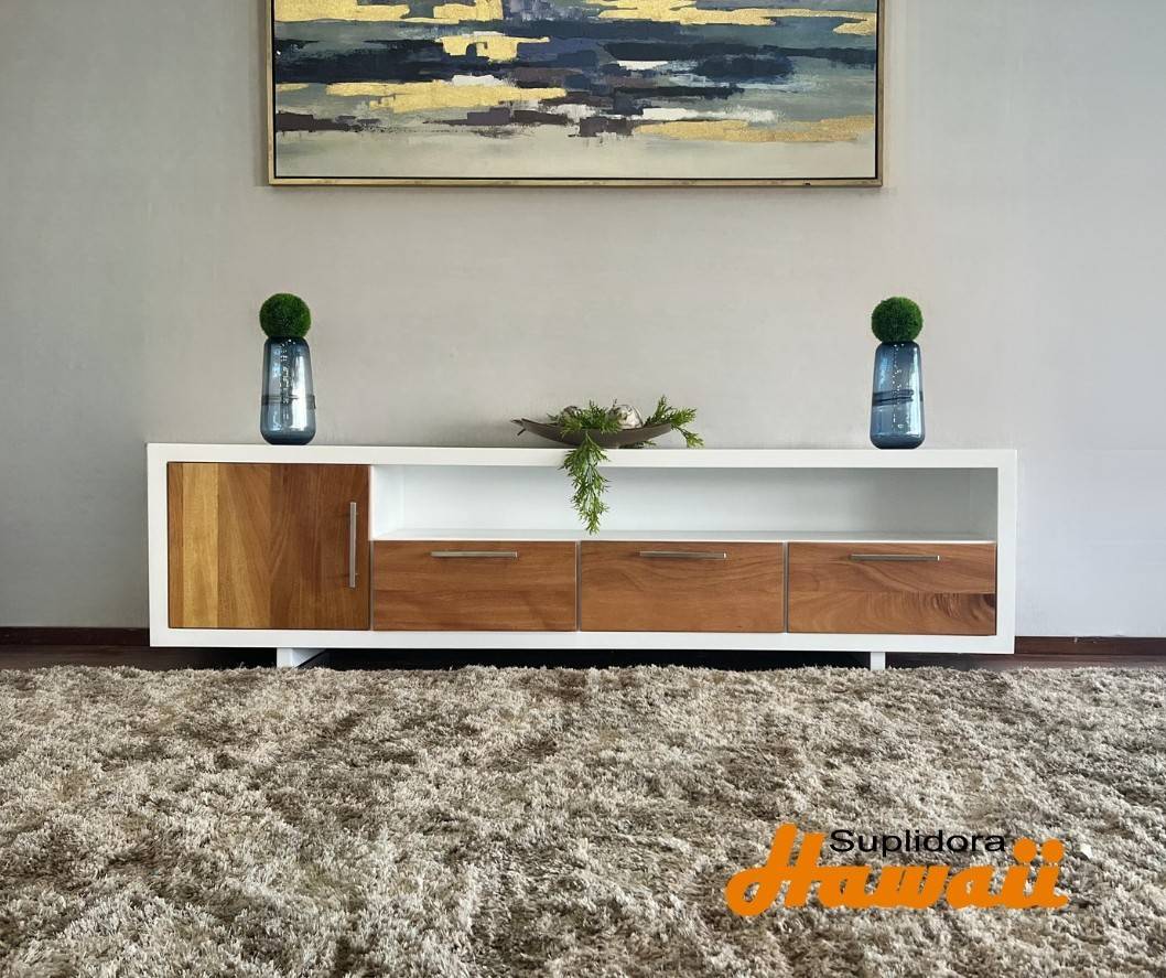 MUEBLE TV 90 BLANCO CNATURAL 3G 1P CHUECO DR