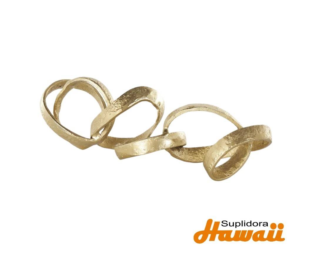 ESCULTURA DCADENA DE ALUMINIO 15107 CON DORADO METALICO 25W 8H