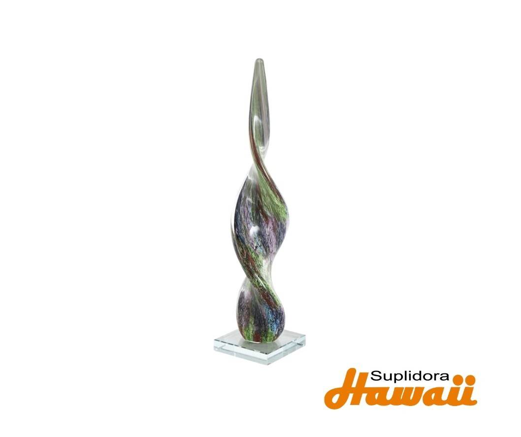 ESCULTURA ABSTRACTA DCRISTAL 13540 EN aESPIRAL MULTICOLOR 4W 12H