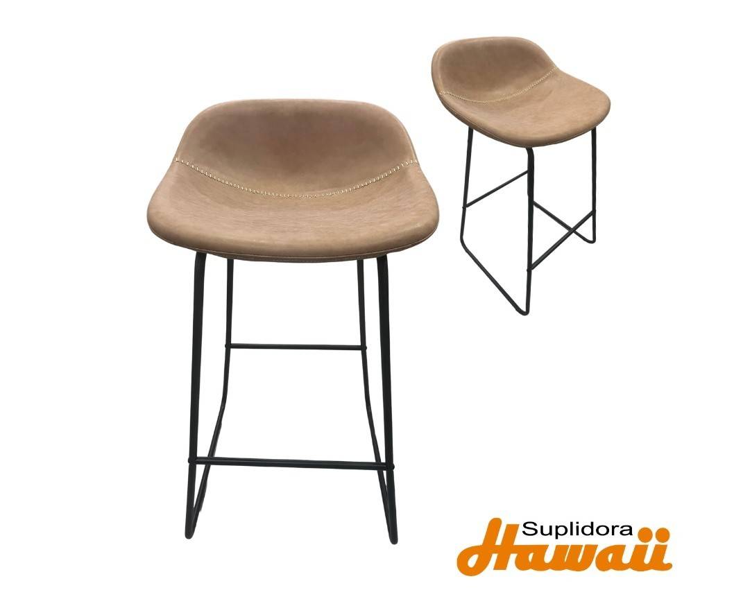 TABURETE 72CM PU LR-7967-72BRO TAPIZMARRON CLARO