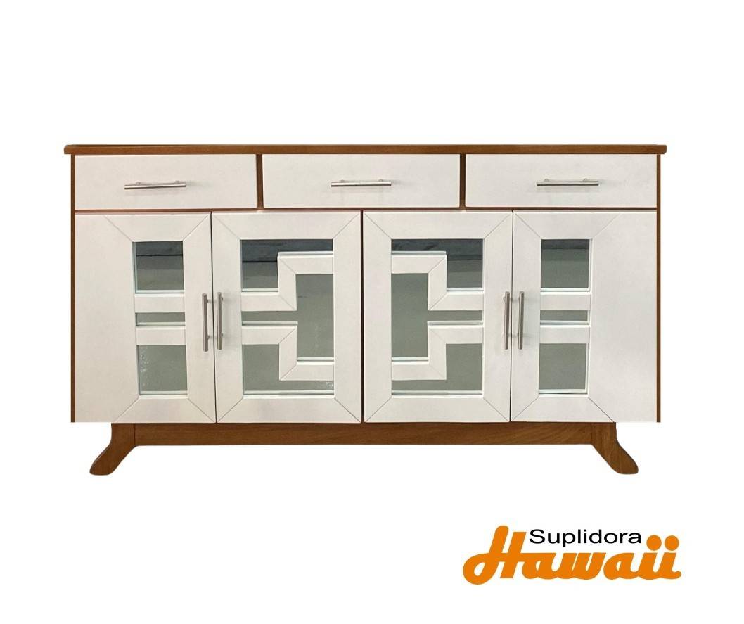 CREDENZA HONEY NATURAL CBLANCO 3GAV 4PUERTAS