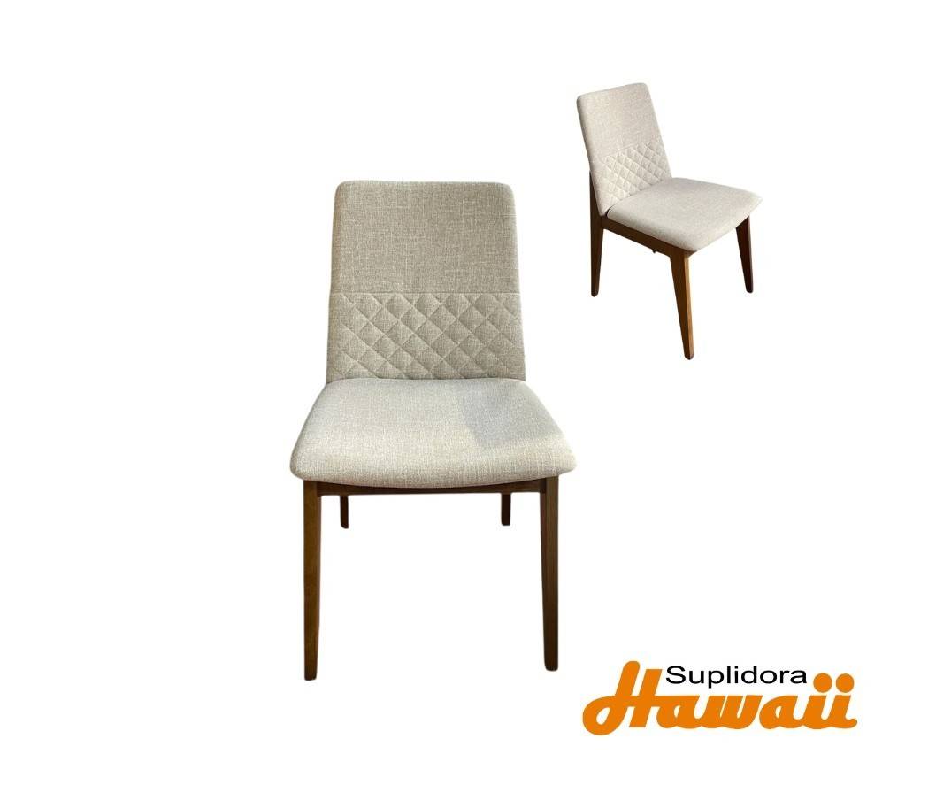 SILLA EN MADERA OSCURA DC1038 TAPIZCREMA IM