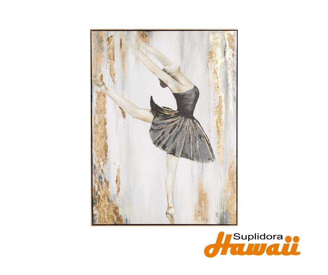 CUADRO DPARED BAILARINA DE BALLET 15293 CON DETALLE NEGRO Y DORADO 36 W 47H