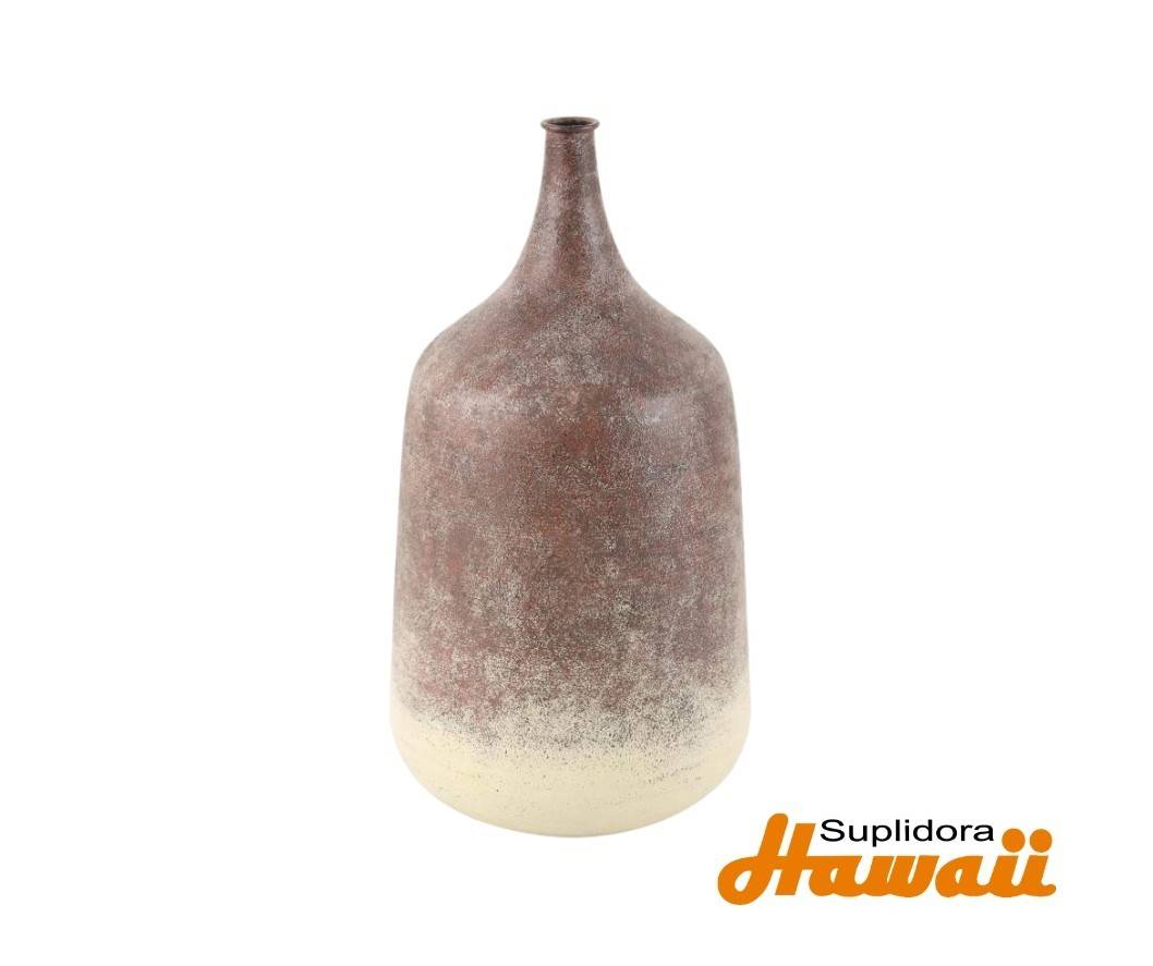 JARRON ENVEJESIDO EN METAL EN a43813 COBRE CDETALLE CREMA 8W 15H