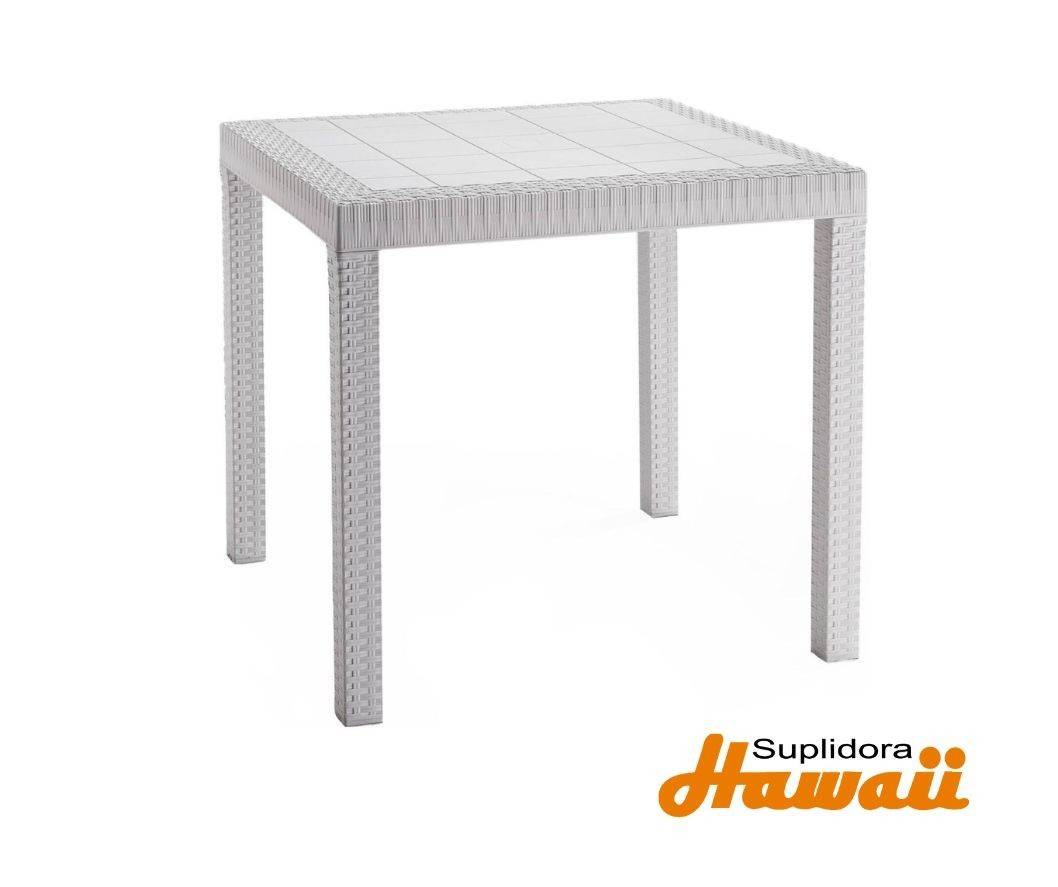 MESA PLASTICA ETERNA RATAN CREMA