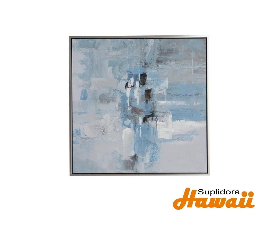 CUADRO DE PARED AZUL CON PLATEADO 87856 EN MARCADO a39W 40H