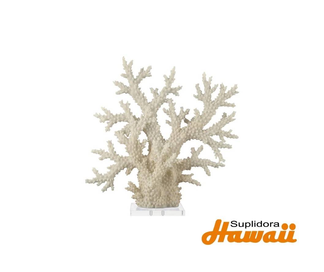 ESCULTURA DE CORAL EN PILOPIEDRA 31123 CREMA CBASE DE ACRILICO 21W 21H