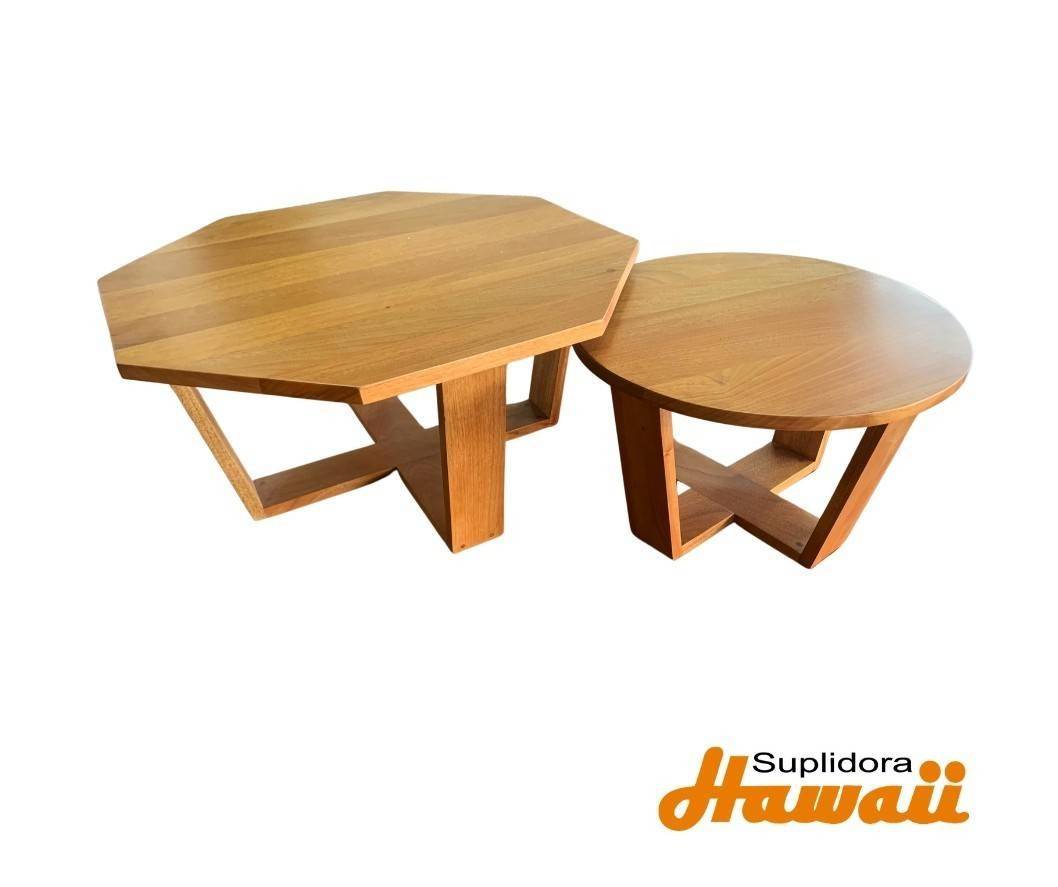MESA DE CENTRO S2 REDONDAHEXAGONAL NATURAL PM