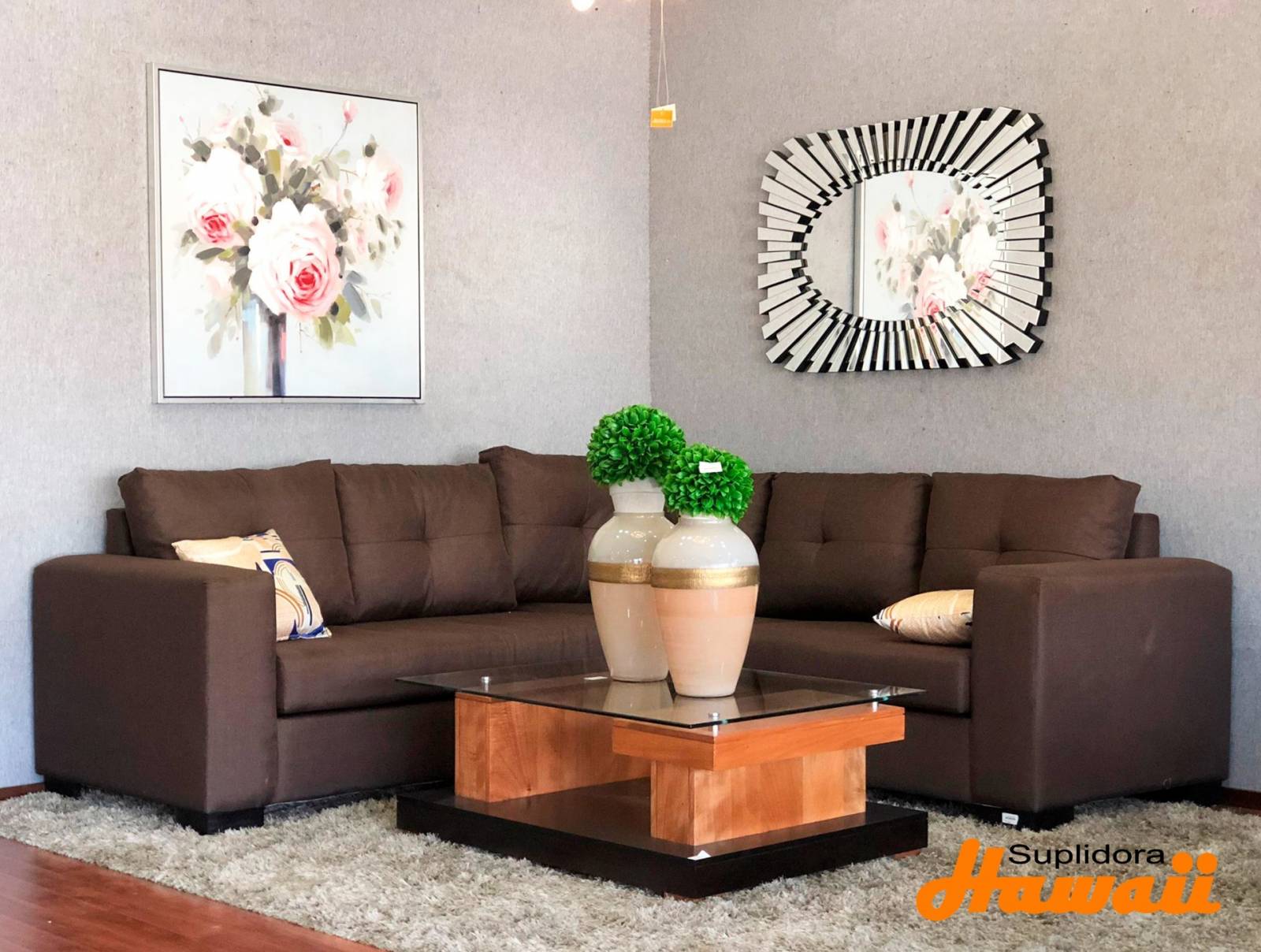 MUEBLE L MARRON ACOLCHADO NORMAL 2P RA