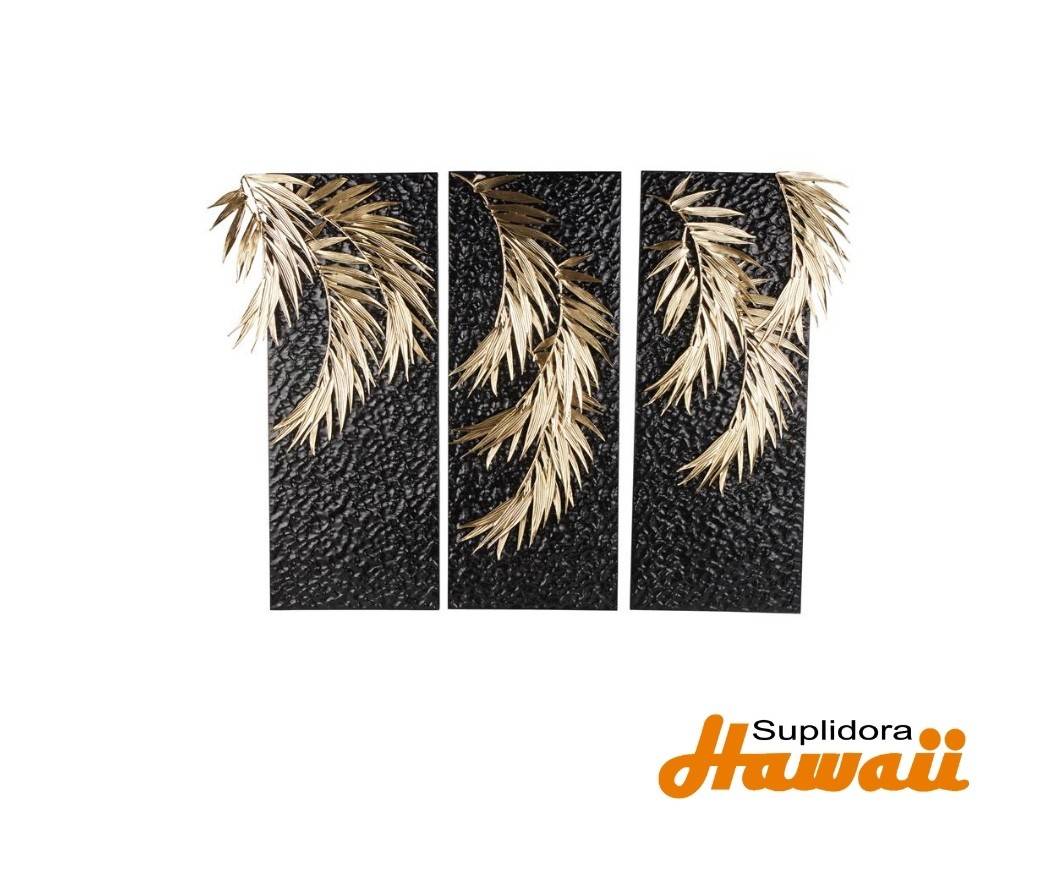 APLIQUE DE PARED ABSTRACTO S3 17269 EN METAL NEGRO Y DORADO 38W 79H