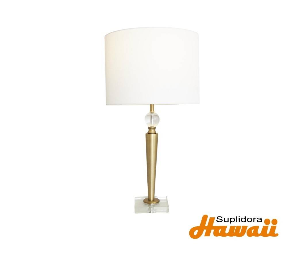 LAMPRA DE MESA CONO VIDRIO BLANCO 85622 CON AZUL 14W 27H