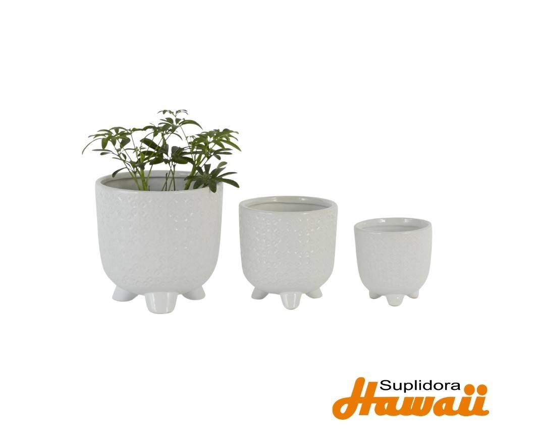 MACETERO EN METAL S3 BLANCO a98343 8 6 5H