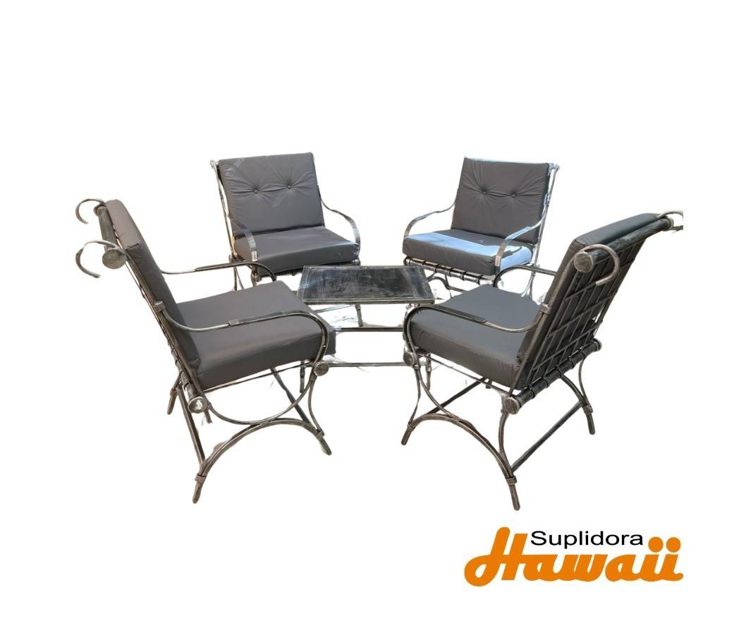 JUEGO TERRAZA EJECUTIVO 4B 1M TAPIZGRIS