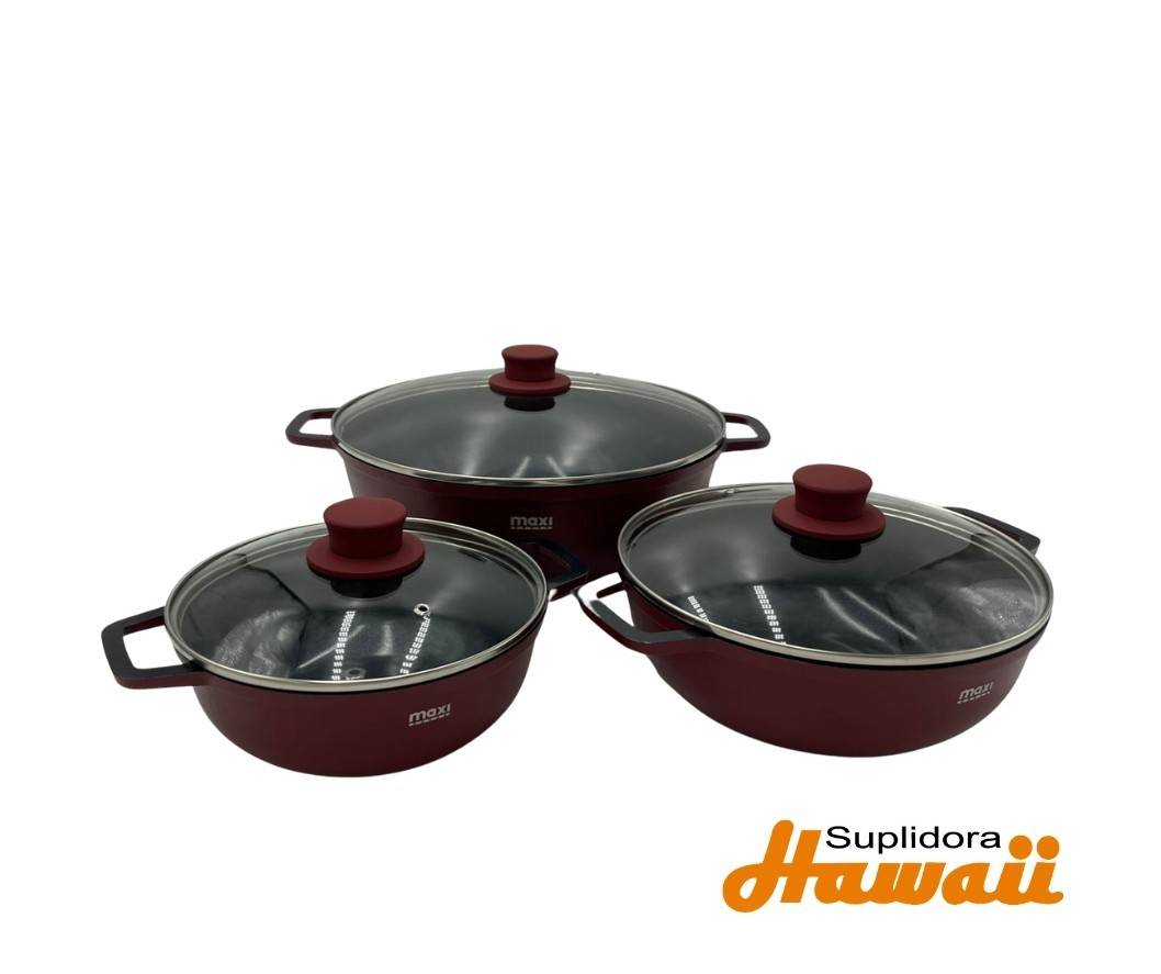 SET CALDERO MAXI DELUXE MA3-S9RED 3PZ 202430 ROJO