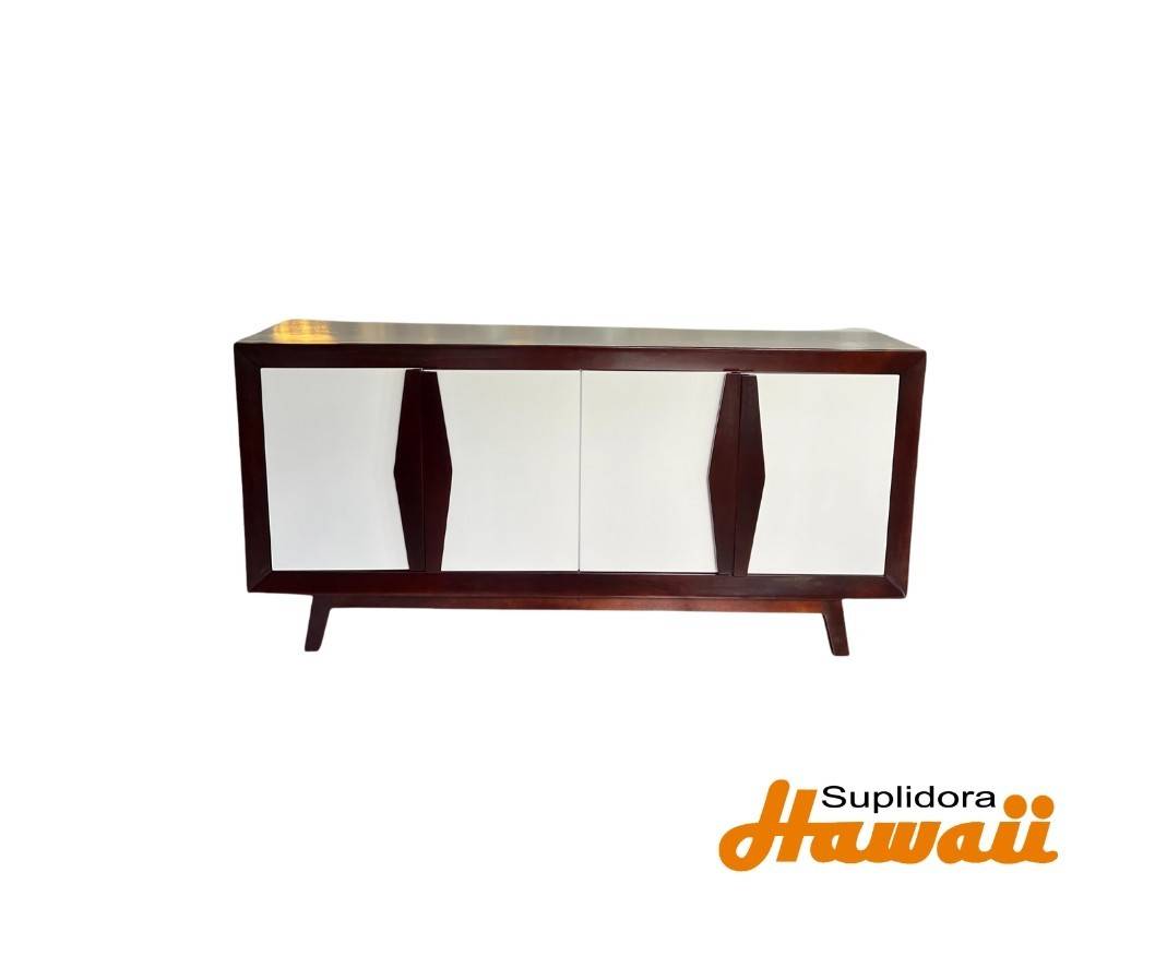 CREDENZA 4 PUERTA  MADERA COLOR OSCURO