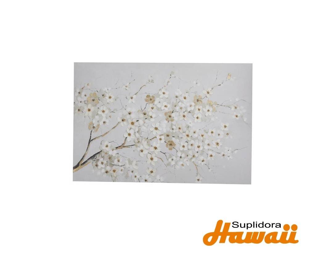 CUADRO DE PARED RAMAS FLORALES 25371 BLANCAS 86W 58H