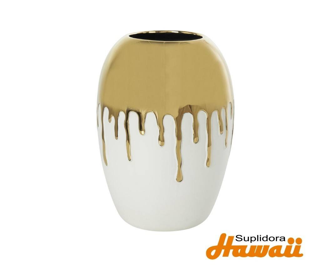 JARRON CONTEMPORANEO GOTEO A71496 DORADO CBLANCO 9W 13H