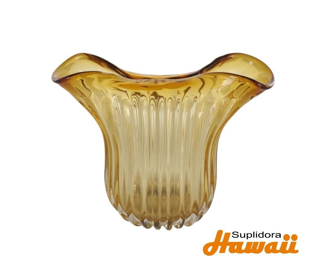 JARRON ABSTRACTO DCRISTAL NARANJA 13176 DEGRADADO CCURVA 14W 11H