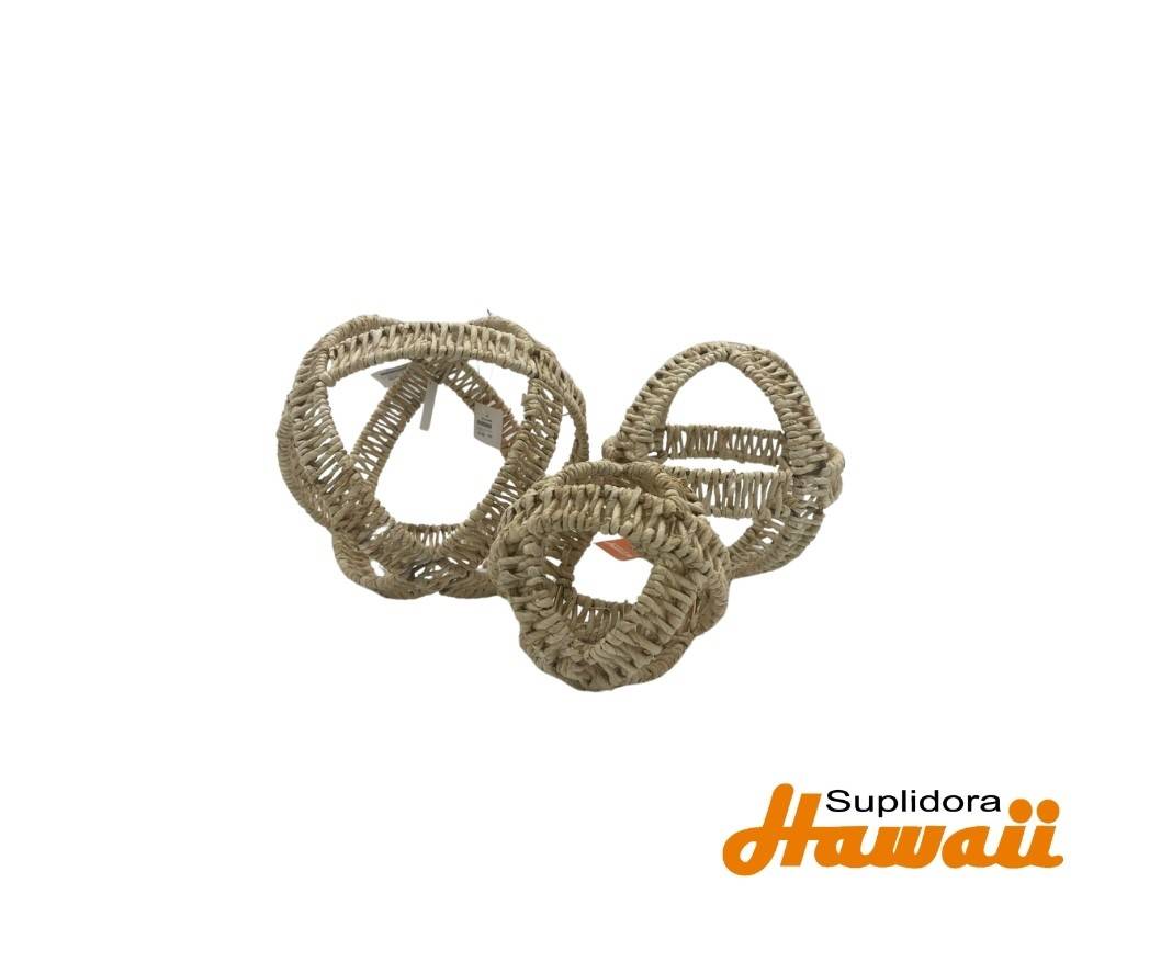 ESCULTURA GEOMETRICA S3 TEJIDA 91831 COLOR CREMA 9 7 5H