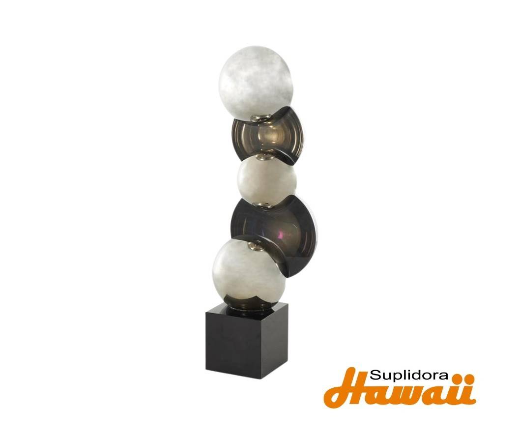 ESCULTURA ABSTRACTA DORBES A13963 APILADOS DCRISTAL NEGRO Y BLANCO 5W16H