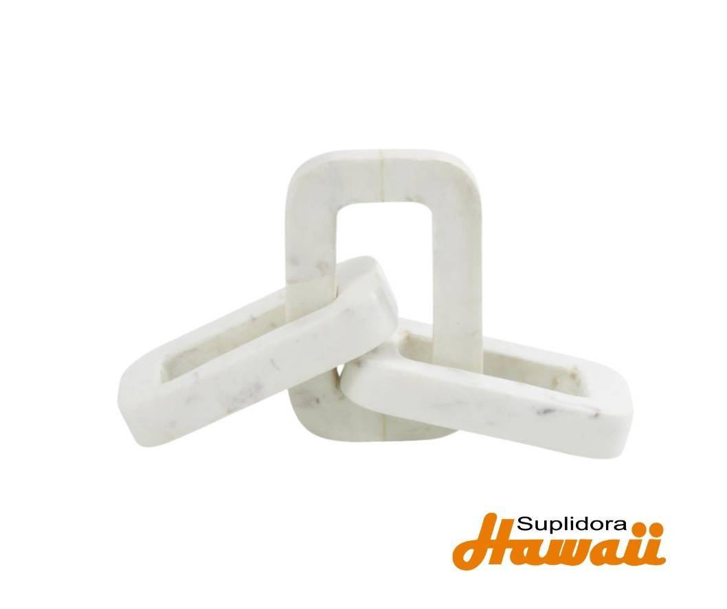 ESLABONES DE CADENA RESTANGULAR a33128 DE MARMOL BLANCO 14W 3H
