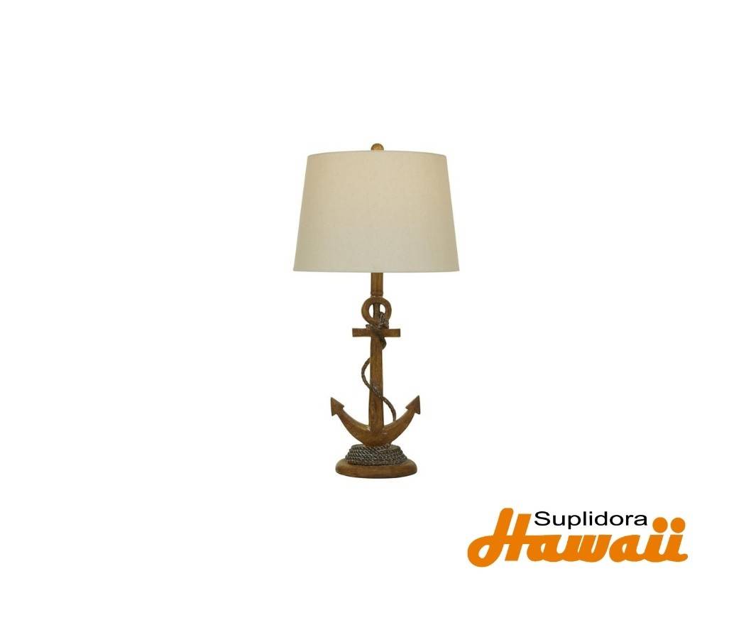 LAMPRA DE MESA CON BASE DE ANCLA 70111 DE POLYSTONE MARRON 13W 26H