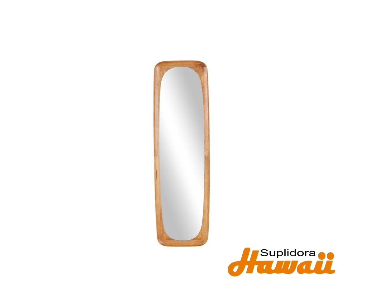 ESPEJO DPARED MINIMALISTA OVALADO 16539 MARCO EN MADERA MARRON 21W 71H