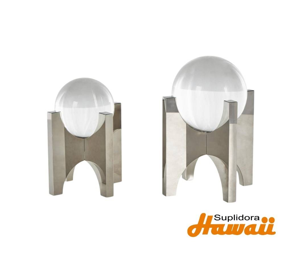 ESCULTURA GEOMETRICA DORBE 13968 DCRISTAL PLATEADO 5W 8H