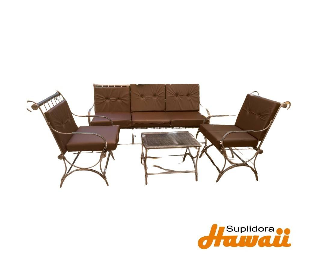JUEGO TERRAZA EJECUTIVO S3 2B 1M TAPIZMARRON