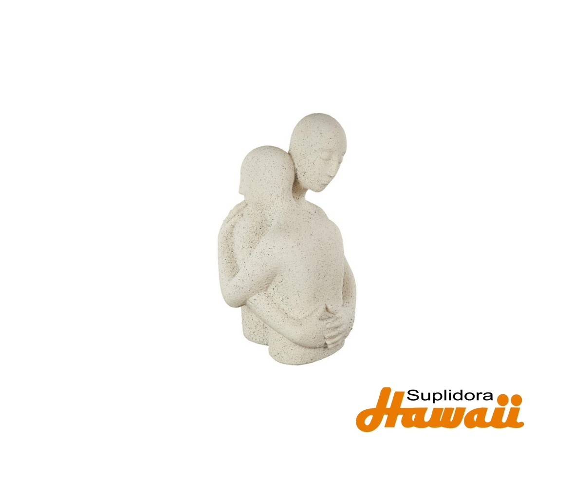 ESCULTURA DE PERSONA ABRAZADAS 16206 EN POLIPIEDRA 10W 15H