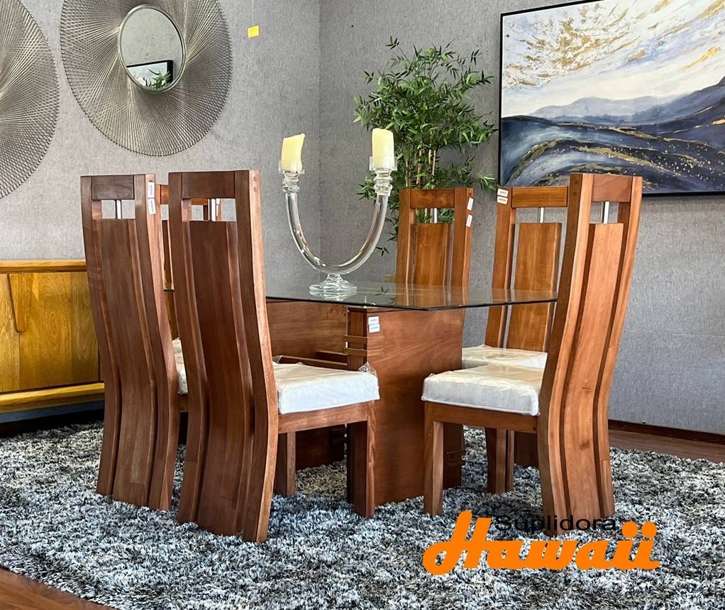 COMEDOR IV COLOR MIEL TCRISTAL 6S TAPIZCREMA AM