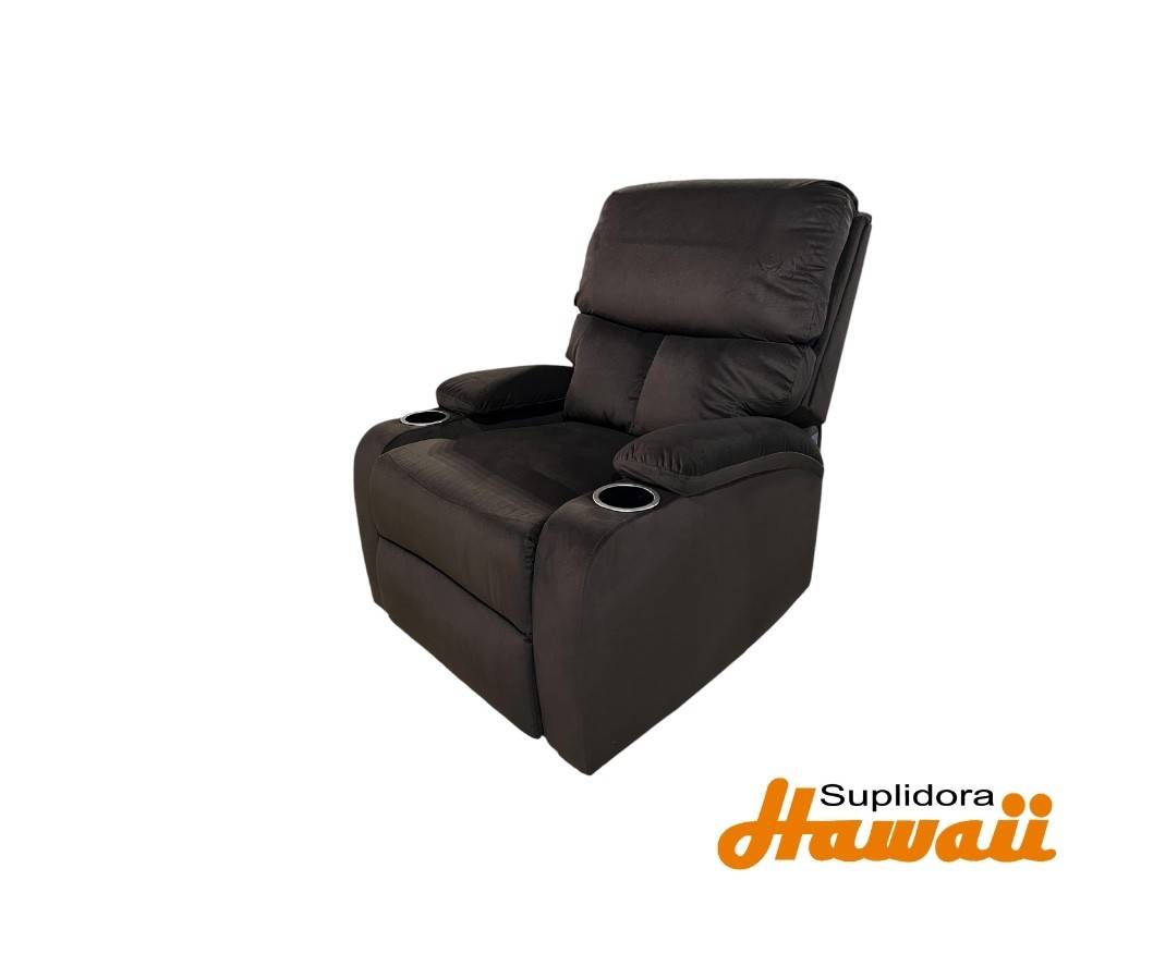 SILLON RECLINABLE MARRON 6007-1R-11 CPORTA VASO