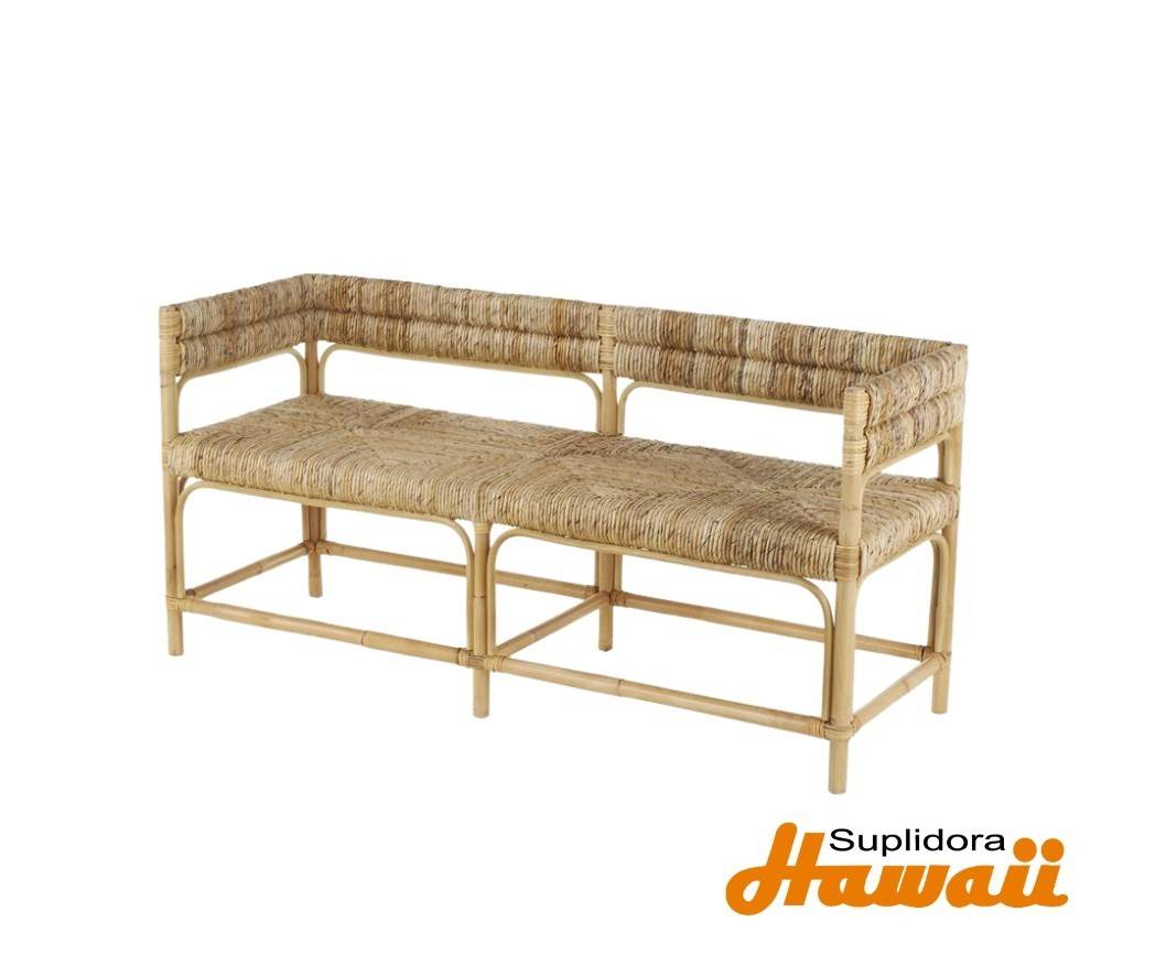 BANCO TEJIDO EN RATTAN NATURAL 15170 CLARO 58W 28H