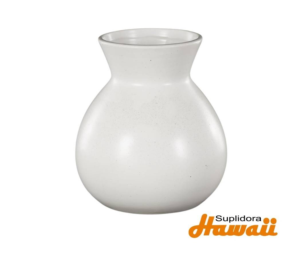 JARRON MINI MALISTA DE CERAMICA 15391 DE CERAMICA BLANCA 7W 8H