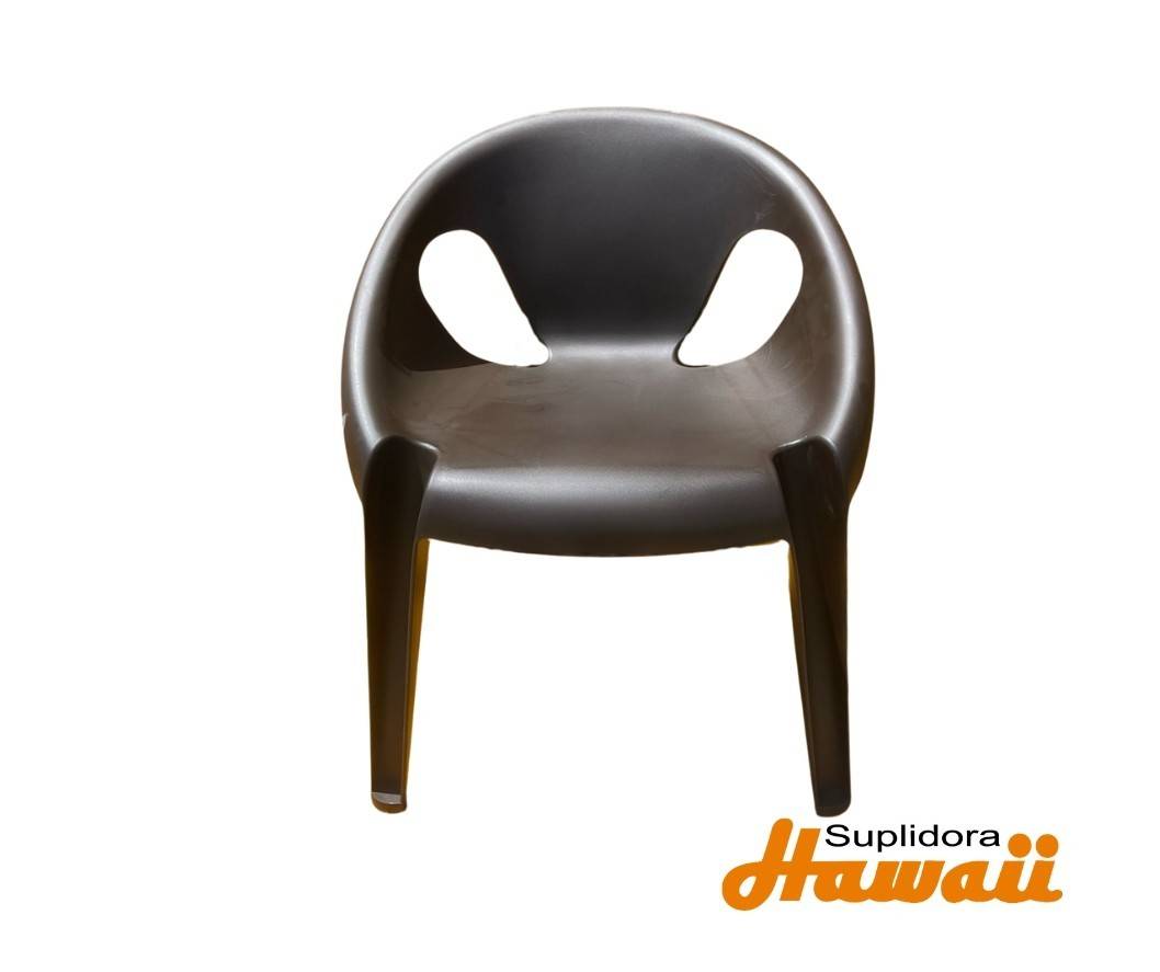 SILLA PLASTICA SPACE CBRAZO MARRON