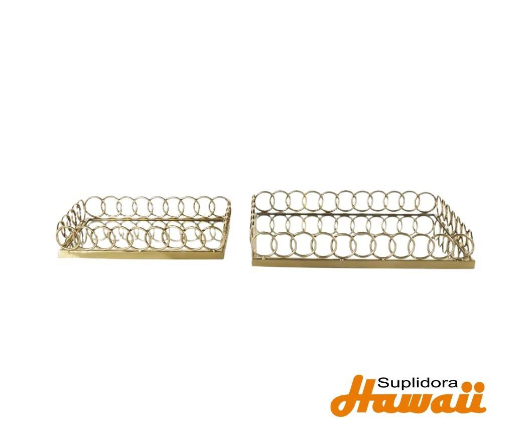 BANDEJA DECORATIVA S2 aDACERO 15217 INOX DORADO CESPEJO 18 14W