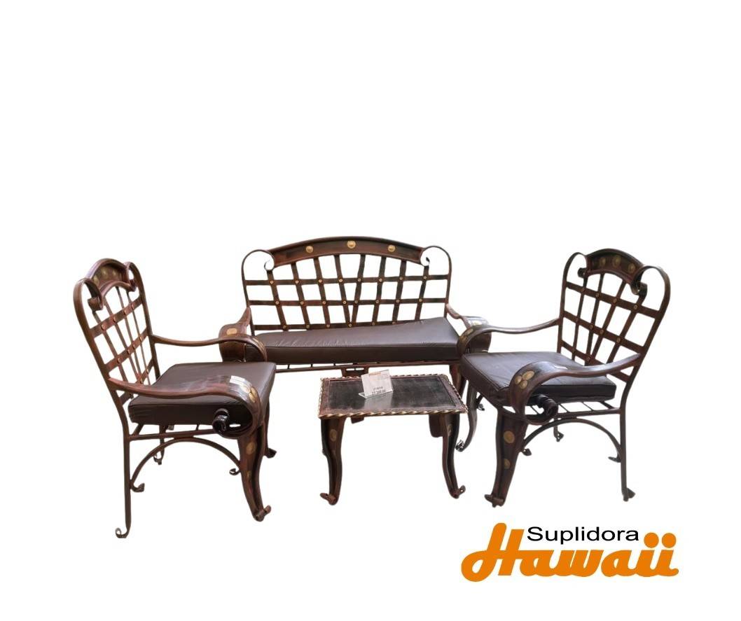 JUEGO TERRAZA COLONIAL S2 2B 1M TAPIZMARRON