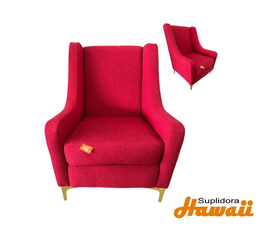 BUTACA VELVET CAPITONEADA ROJA EM00108