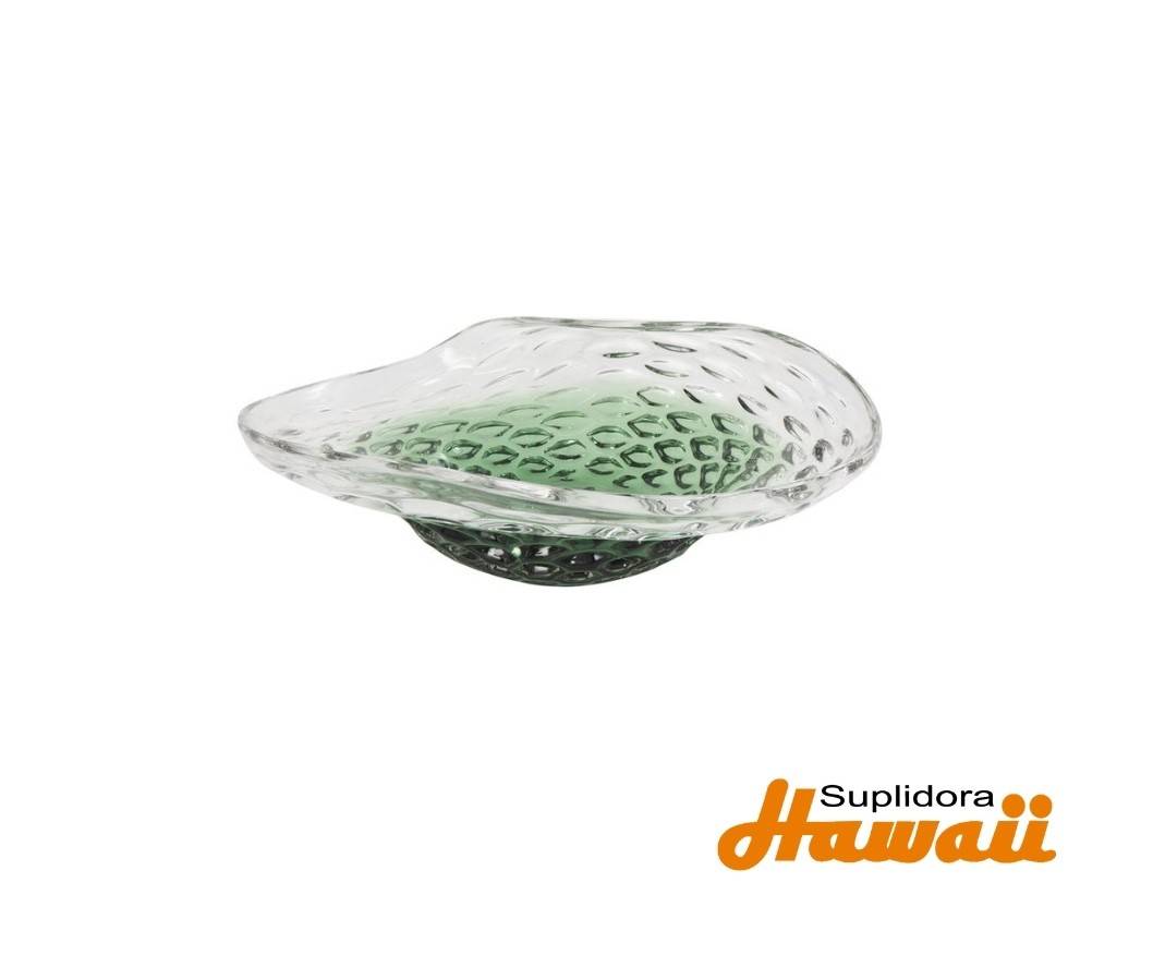 CUENCO ONDULADO DE VIDRIO VERDE 99630 VERDE DIFUMINADO 18W 6H