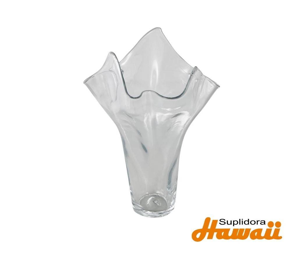 JARRON CDISEnO FLORAL DTULIPAN 14262 EN CRISTAL TRASNPARENTE 11W 18H 