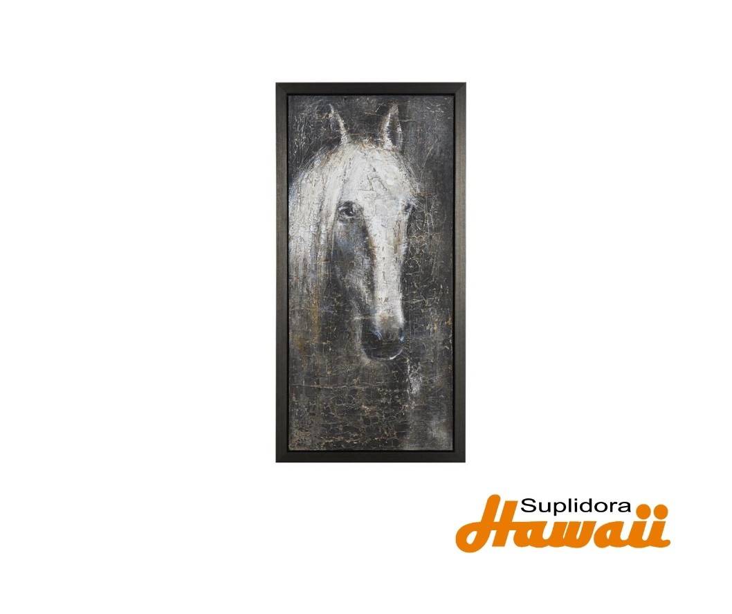 CUADRO NEGRO CON DISEO DE CABALLO 64932 ENMARCADO 30W 59H