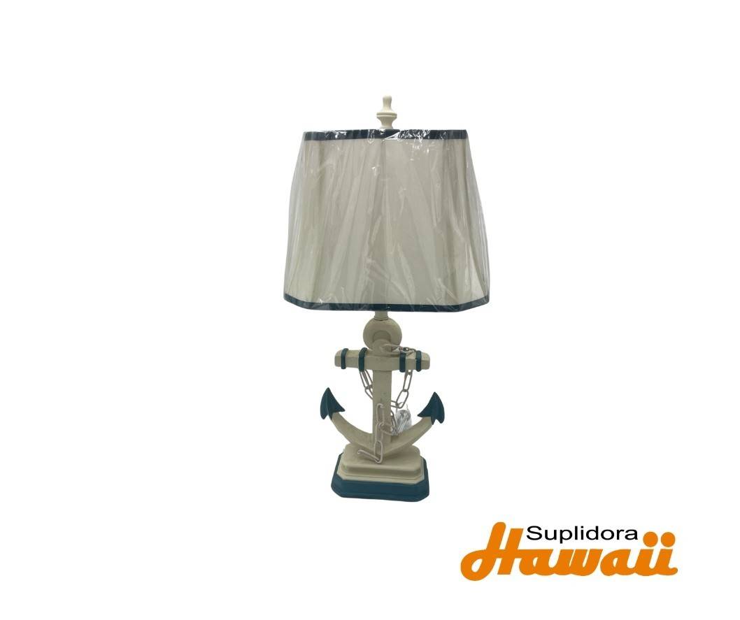 LAMPARA MESA ANCLA DE POLIPIEDRA 97315 BLANCO Y AZUL 28H 