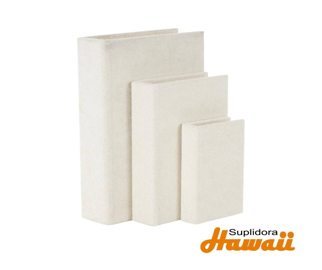 LIBRO DECORATIVO S3 TERCIO PELO 15252 CREMA CPAGINA DORADA 12 9 6 H